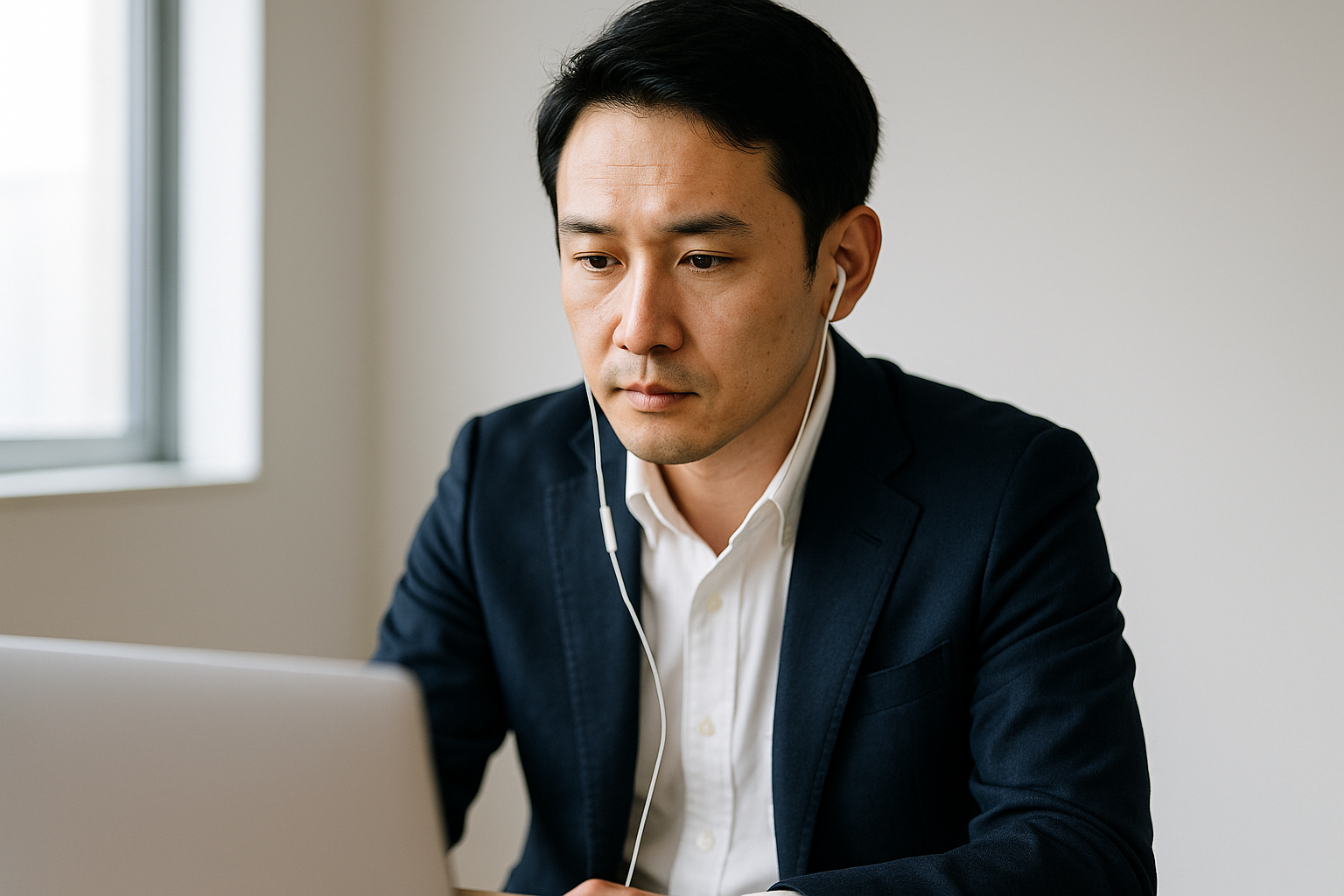 退職前アドバイザーの話を聞く男性